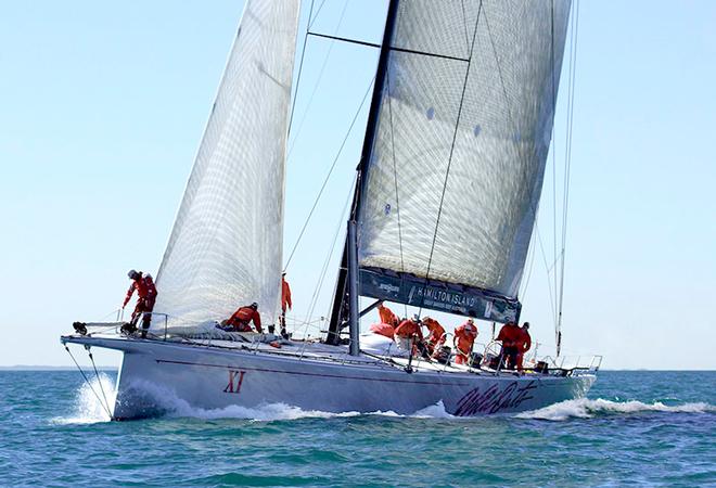 Wild Oats XI on Moreton Bay the last time she competed in the Brisbane to Keppel race. - Brisbane to Keppel Tropical Yacht Race © RQYS . http:www.rqys.com.au